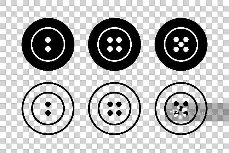 缝纫按钮图标集图片素材