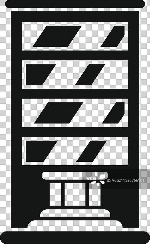 现代建筑前立面带柱子的图标图片素材