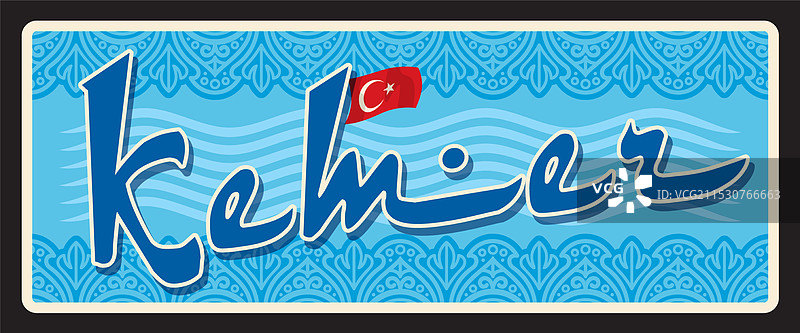 凯梅尔土耳其城市旅行贴纸铁牌图片素材