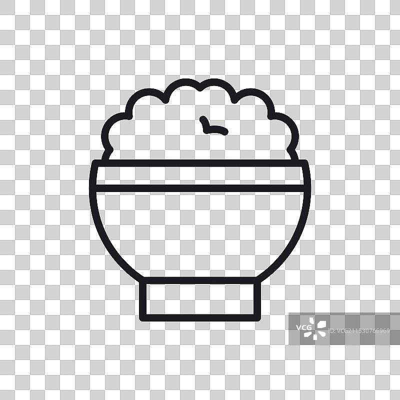 白色背景上的米饭碗图标图片素材