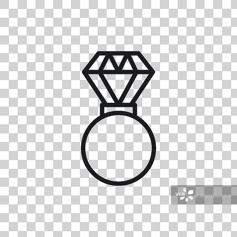 白色背景上的钻石戒指图标图片素材