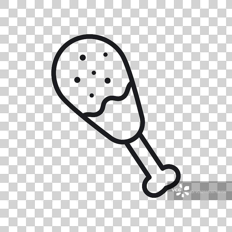白色背景上的鸡腿咬合图标图片素材