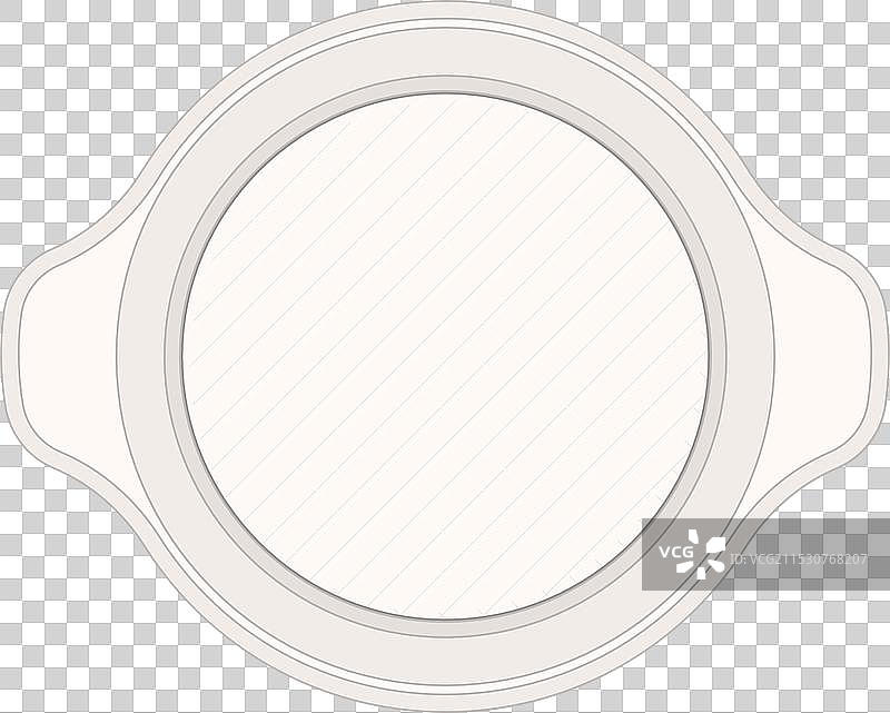 白色的空圆形烘焙盘，带把手图片素材