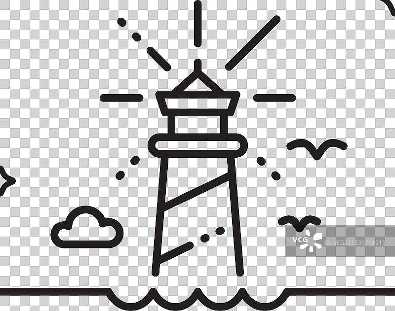 灯塔线条图标信号塔标志图片素材