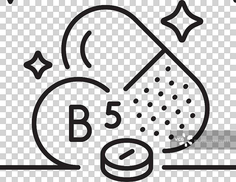 维生素B5线条图标 - 泛酸食品图片素材