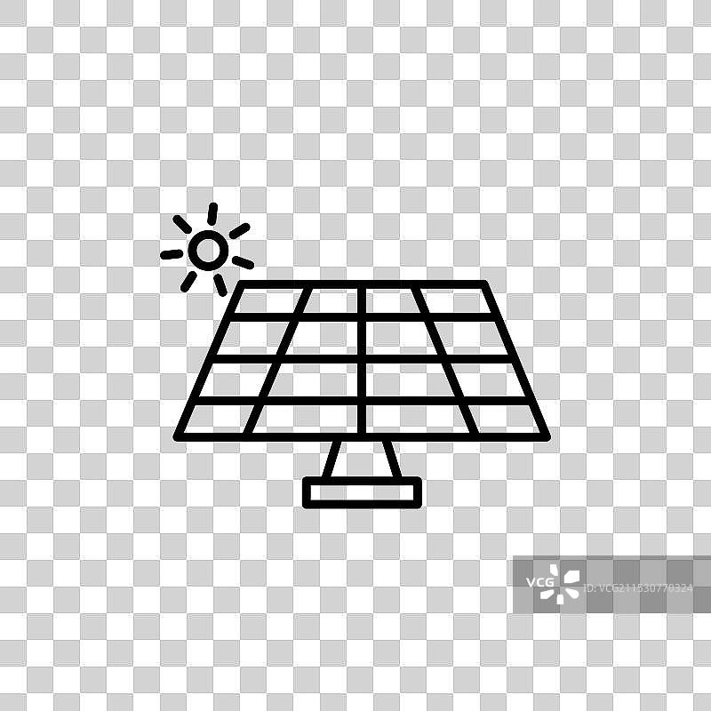 太阳能电池板图标，背景为白色图片素材