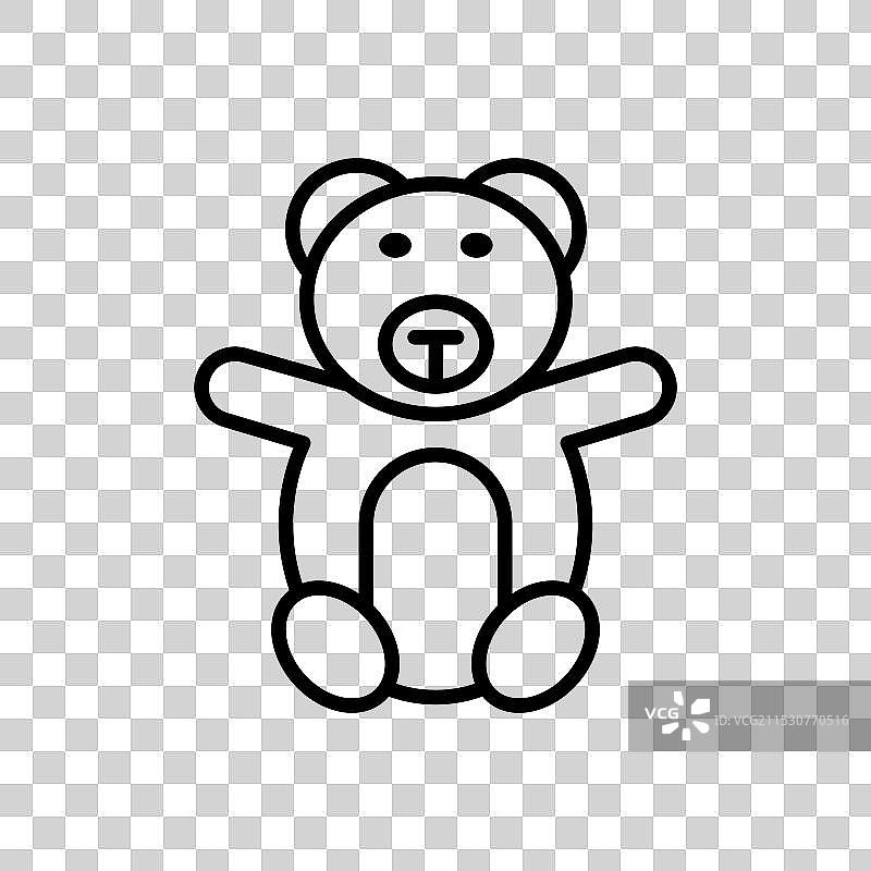 白色背景上的泰迪熊图标图片素材