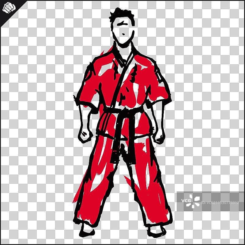 武术彩色标志设计空手道徽章图片素材