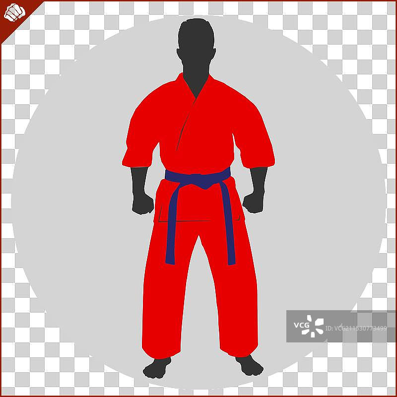 武术彩色标志设计空手道徽章图片素材