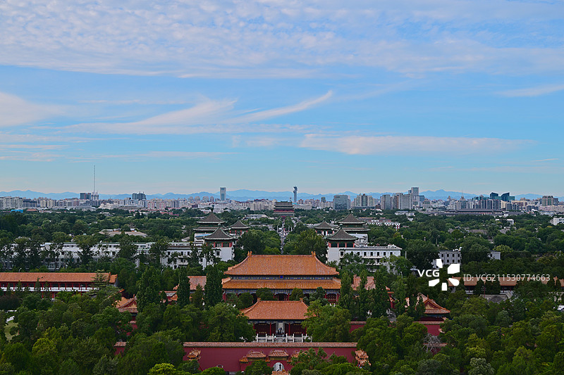 今年于景山，南苑，北海公园，首钢园以及家中拍摄的城市天际线图片素材