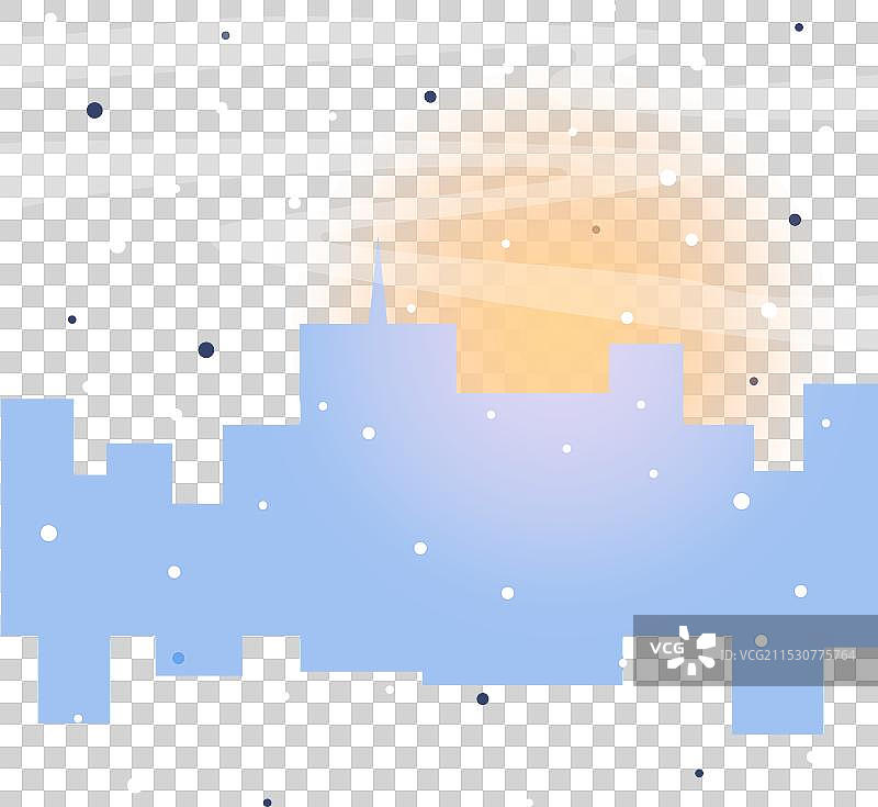 冬季城市风景，镇上的冬季日落图片素材