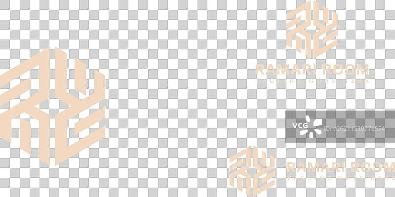 金色抽象字母R或RR标志图片素材