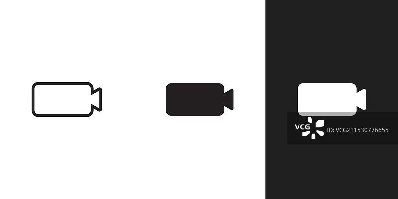 三种形式的视频摄像机图标图片素材