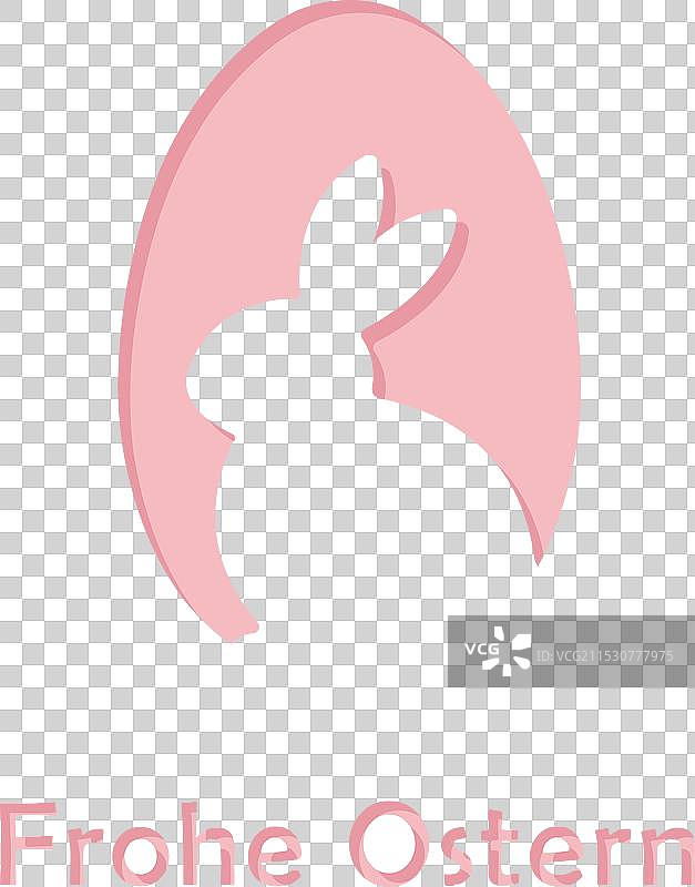 粉色复活节蛋形贺卡，祝您复活节快乐图片素材