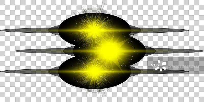 一组黄色的水平镜头光效图片素材