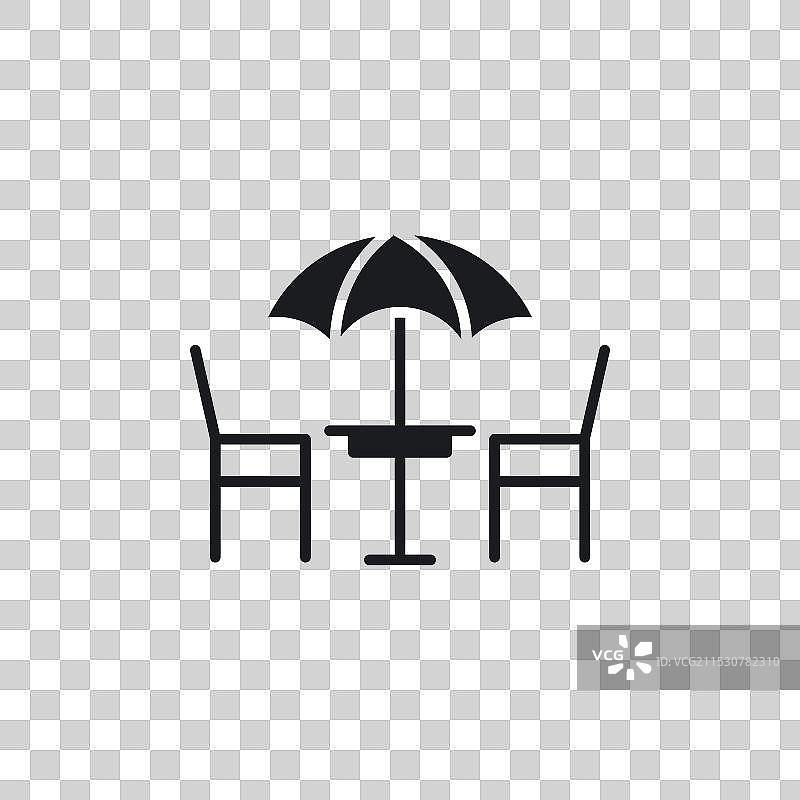 露台图标集，户外餐饮咖啡桌符号图片素材