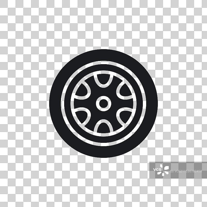 轮胎图标集 汽车轮胎或车轮符号 公交车或图片素材