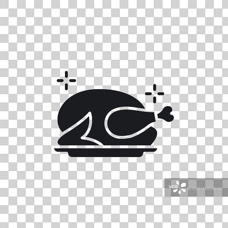 火鸡图标集，整只烤鸡符号图片素材