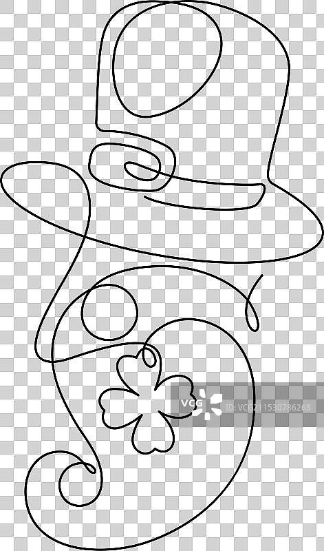 连续一笔画的侏儒面孔图片素材