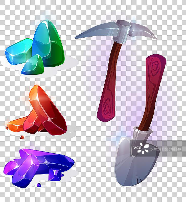 钻石和宝石矿游戏图标图片素材