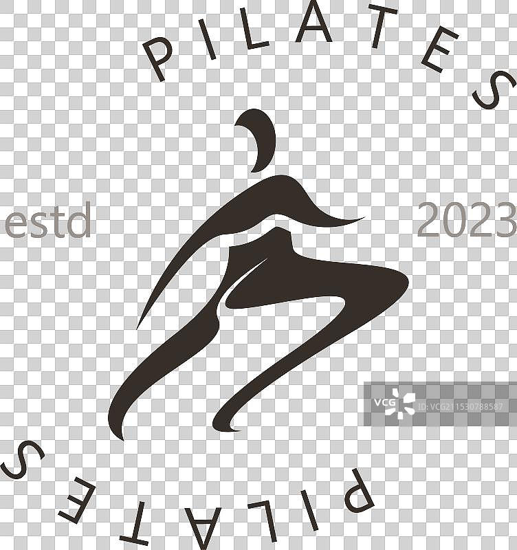 抽象的普拉提标志瑜伽身份身体平衡图片素材