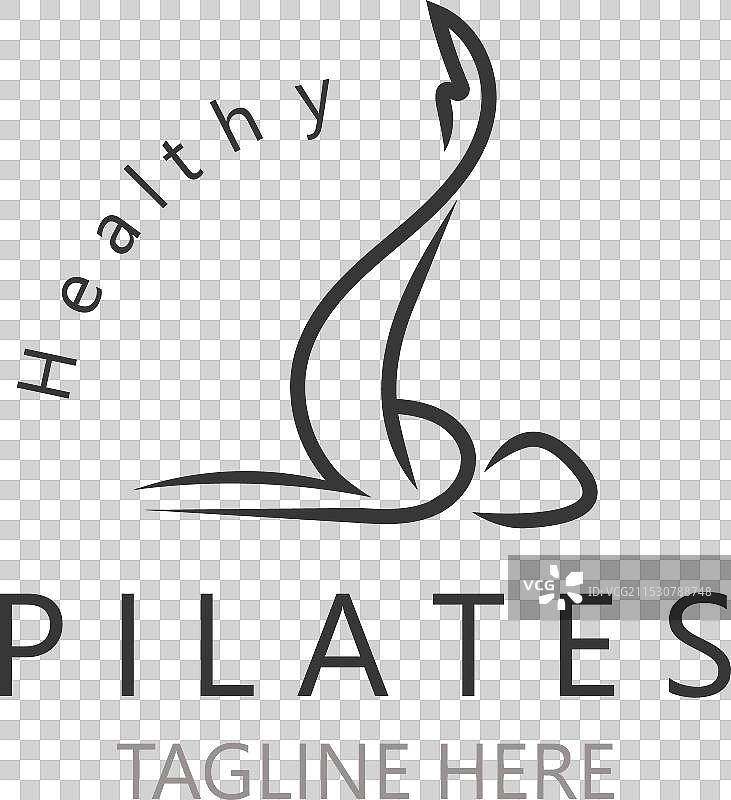 抽象的普拉提标志瑜伽身份身体平衡图片素材