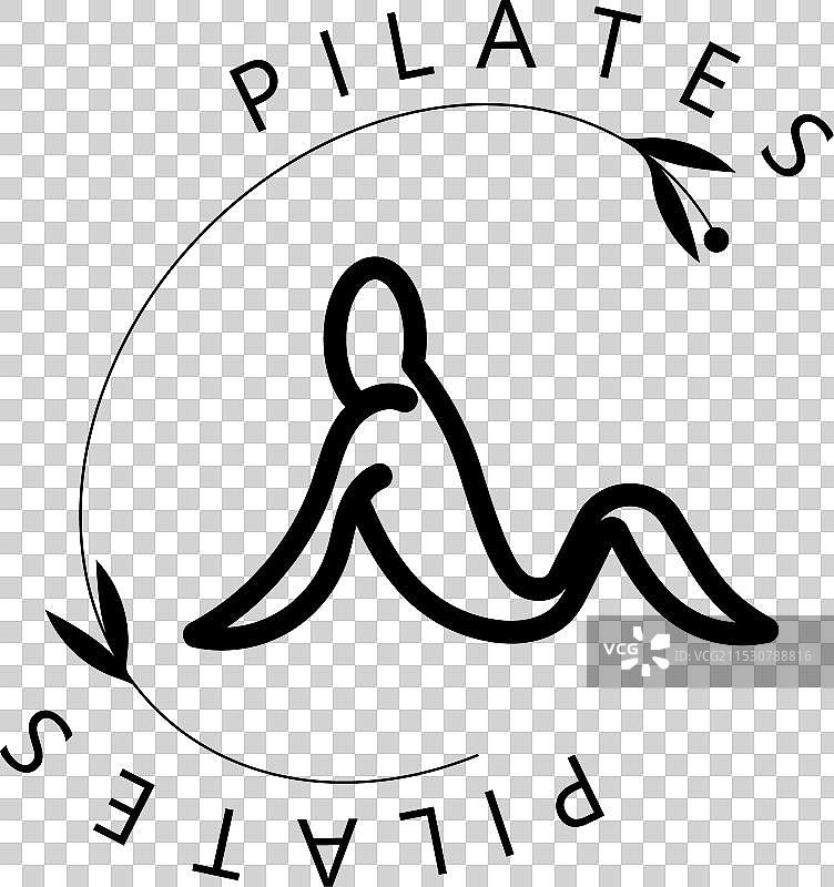 抽象的普拉提标志瑜伽身份身体平衡图片素材