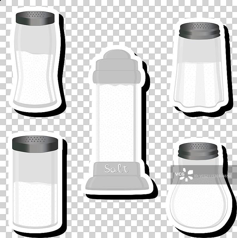 主题：大套装不同类型的盐罐图片素材