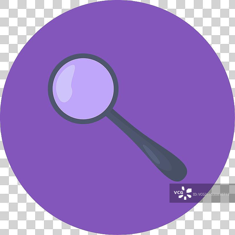 紫色背景上的简单平面放大镜图片素材