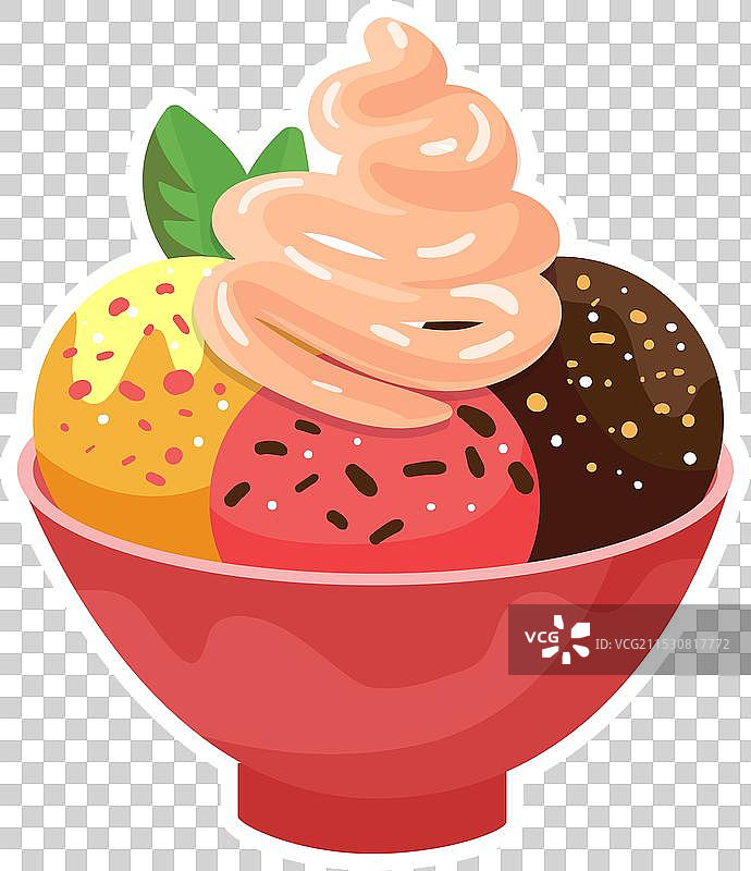 各式冰淇淋球的甜点碗图片素材