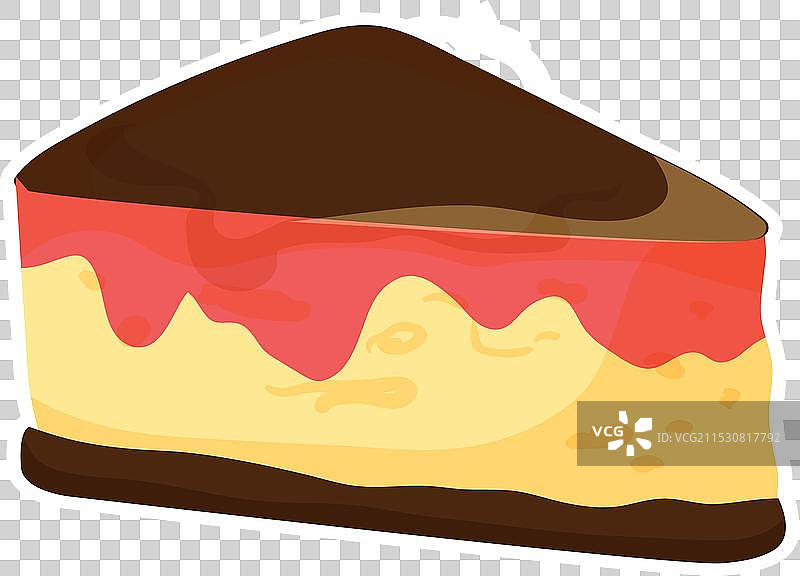 卡通风格的草莓奶酪蛋糕切片图片素材