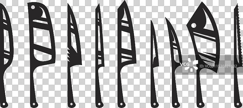 复古设计刀具标志图标套装 - 屠夫图片素材