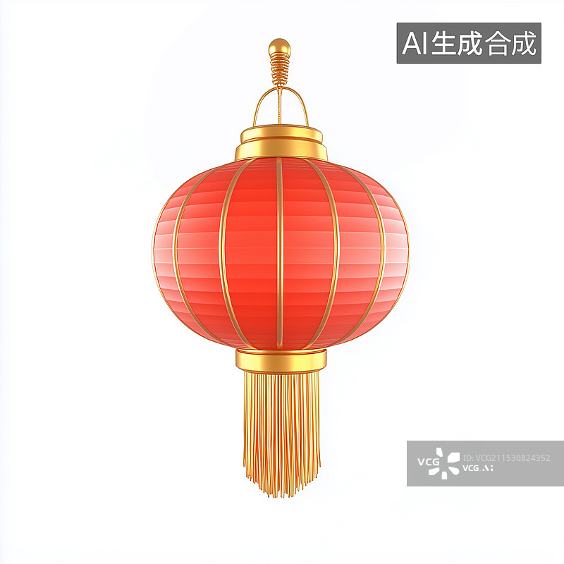 【AI数字艺术】传统卡通3d中国灯笼图片素材