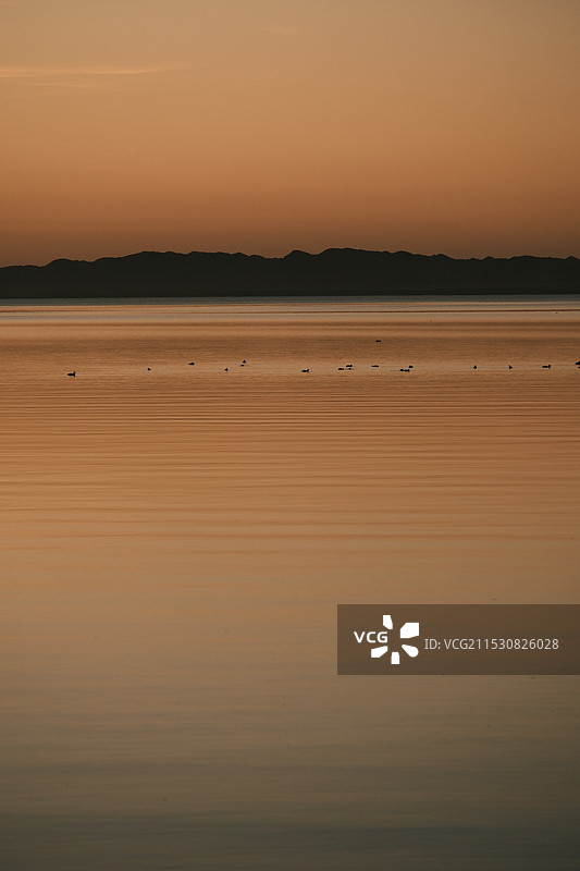 日落·乌伦古湖图片素材