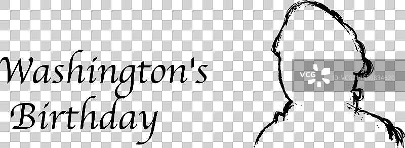 乔治·华盛顿的手绘素描横幅图片素材