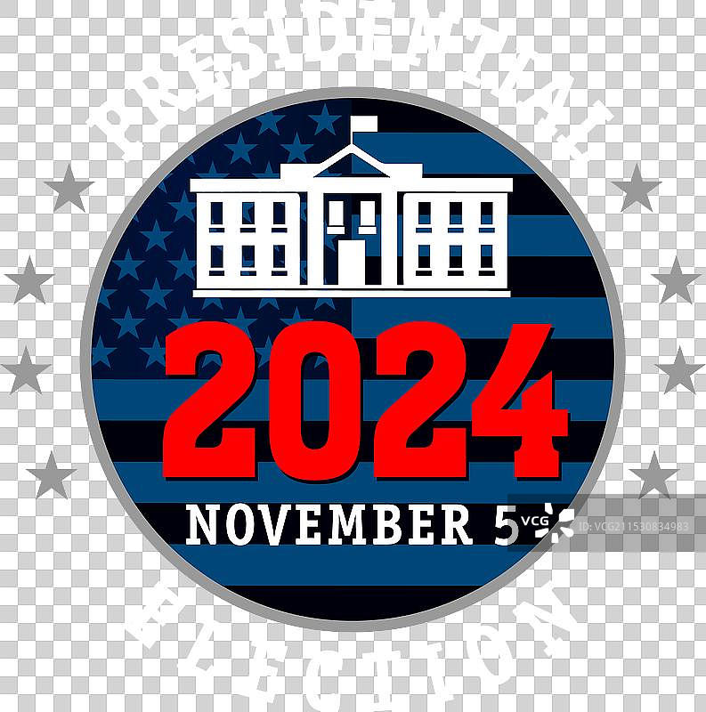 2024年美国总统选举徽章图片素材