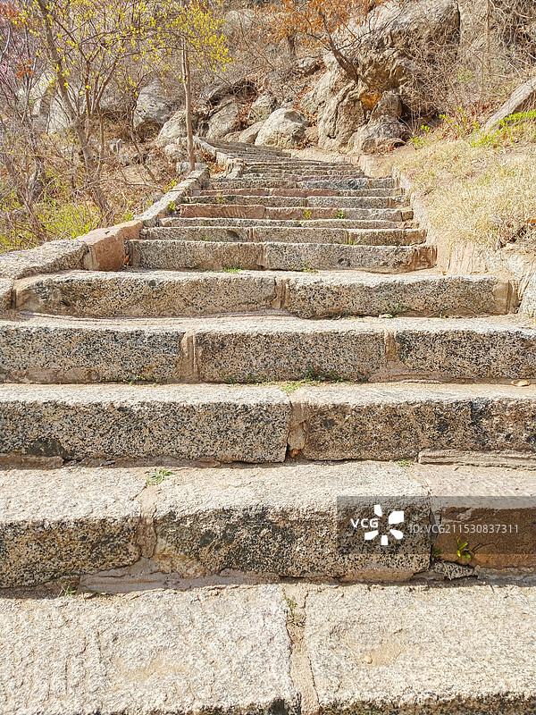 山间台阶的高角度视图 石阶 石头 岩石 大山图片素材