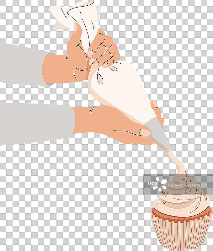 用奶油裱花袋装饰蛋糕图片素材