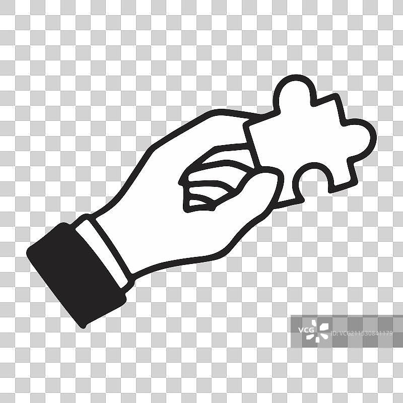 手握拼图块的概念图图片素材