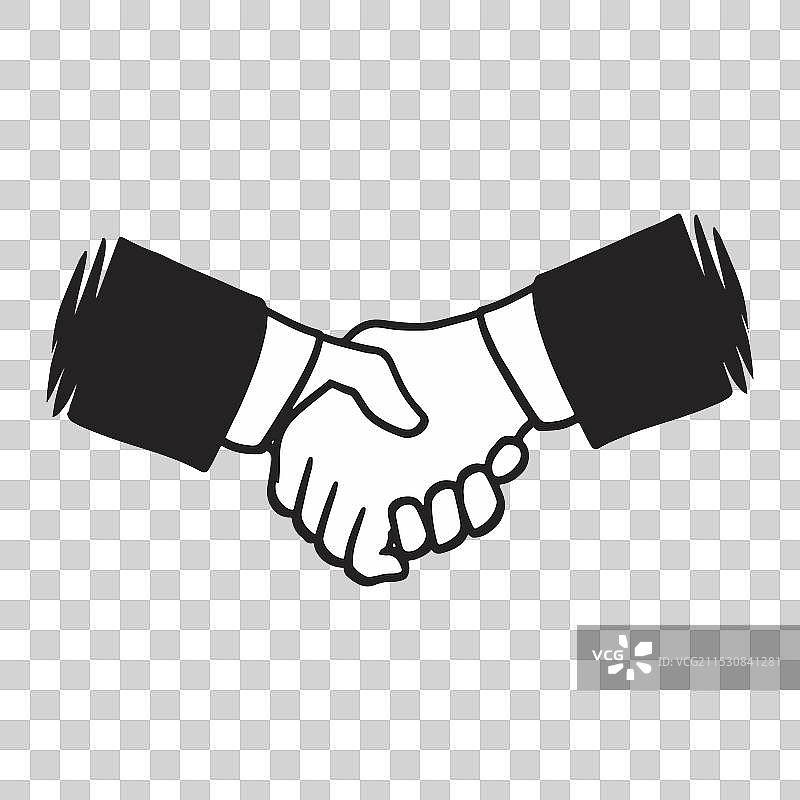 两个人的黑白专业握手图片素材