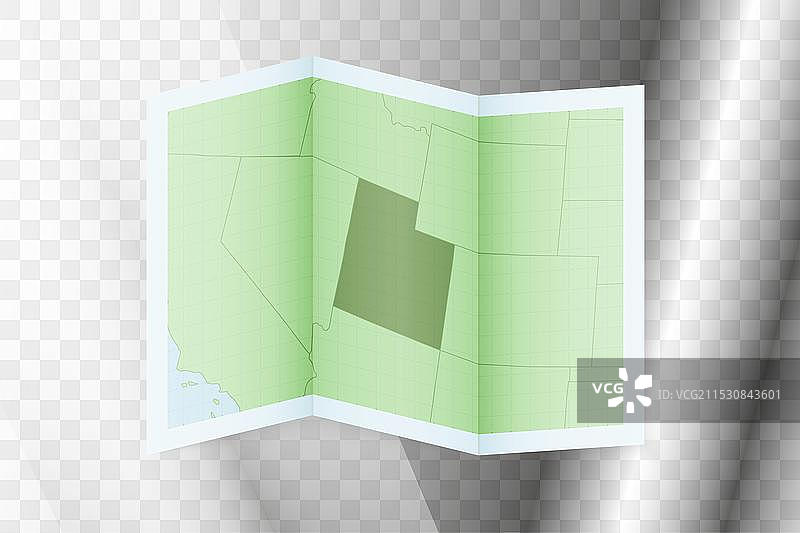 折叠的犹他州地图纸与犹他州地图图片素材