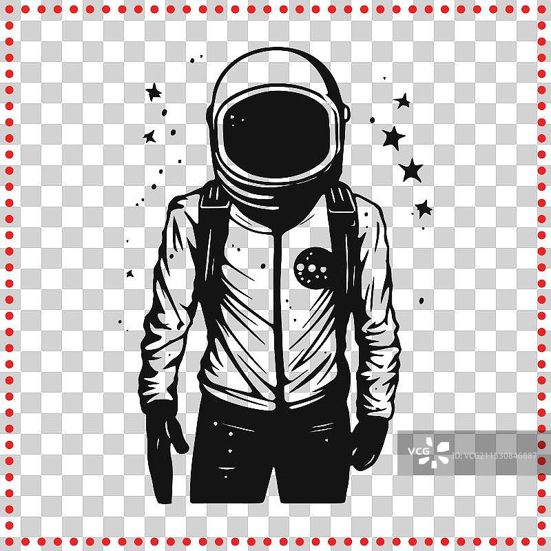 宇宙探险者剪影艺术作品，适用于太空主题图片素材