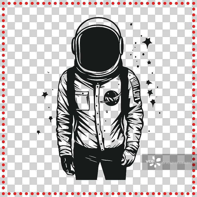 单色宇航服轮廓标志性设计图片素材