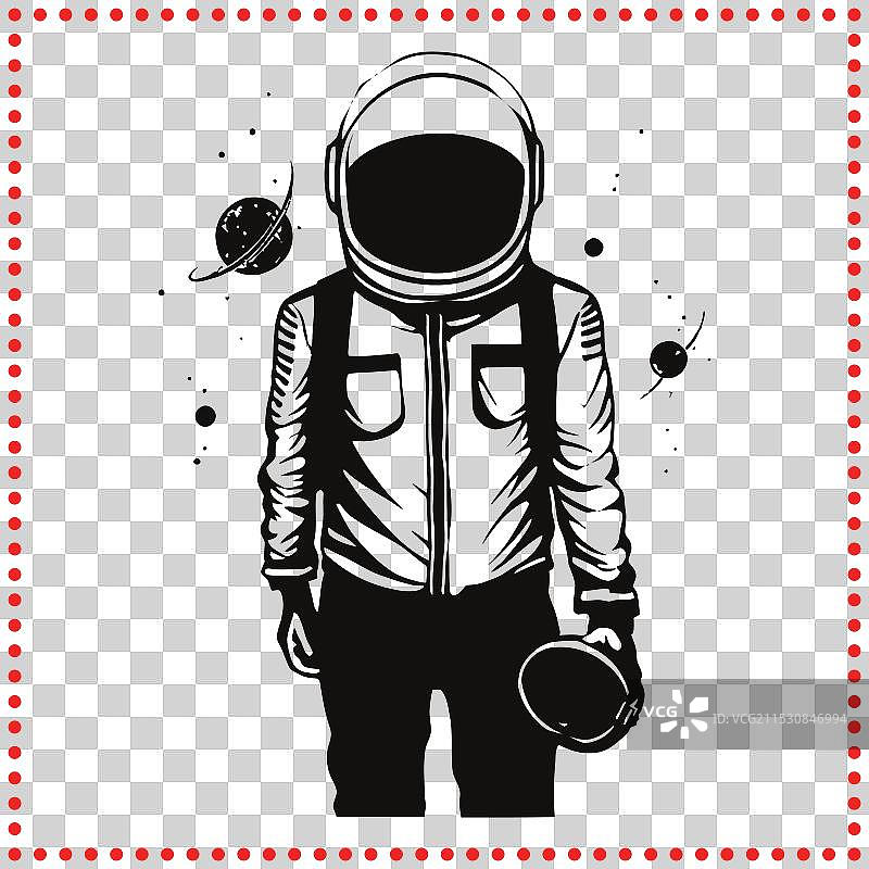 宇宙旅行者剪影艺术作品图片素材