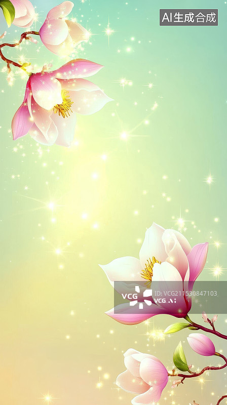 【AI数字艺术】玉兰花海报背景图图片素材