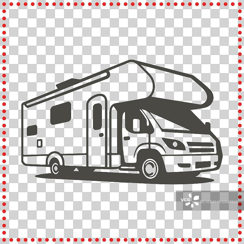 经典露营车轮廓，适合房车主题图片素材