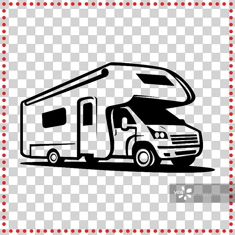 优雅的露营车轮廓，适合旅行图片素材