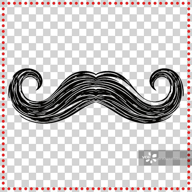 理想用于理发师品牌的风格化胡须图标图片素材