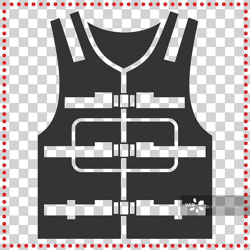 醒目的救生衣图标，完美适用于水上安全和图片素材