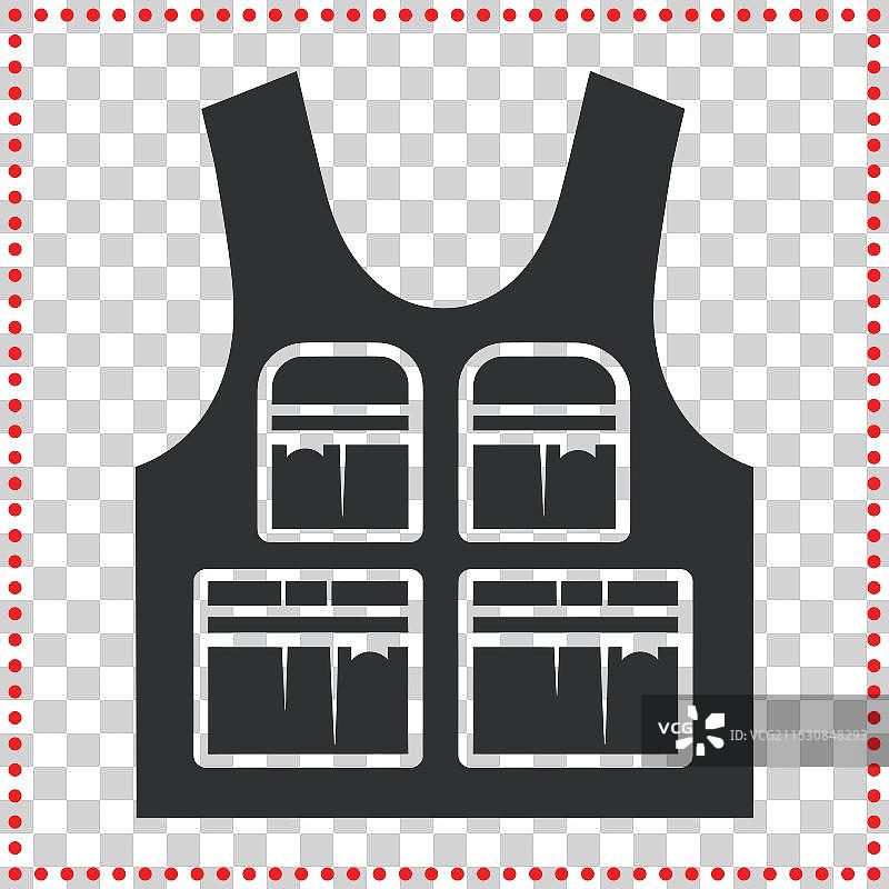 经典救生衣轮廓，完美适用于图片素材